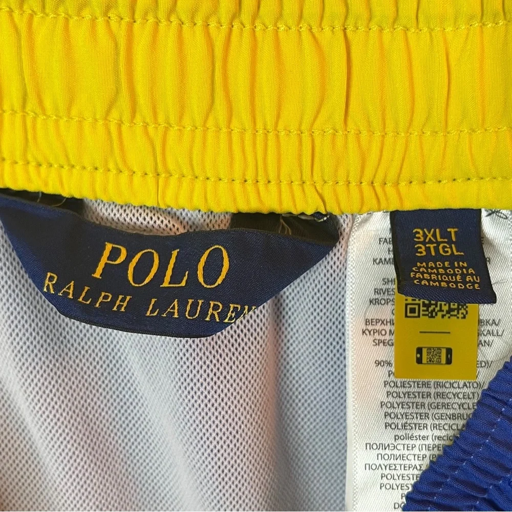 Polo Ralph Lauren Swim Trunks Mens 3XLT Tall Blue Mesh Lined Beach Suit Summer